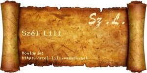 Szél Lili névjegykártya